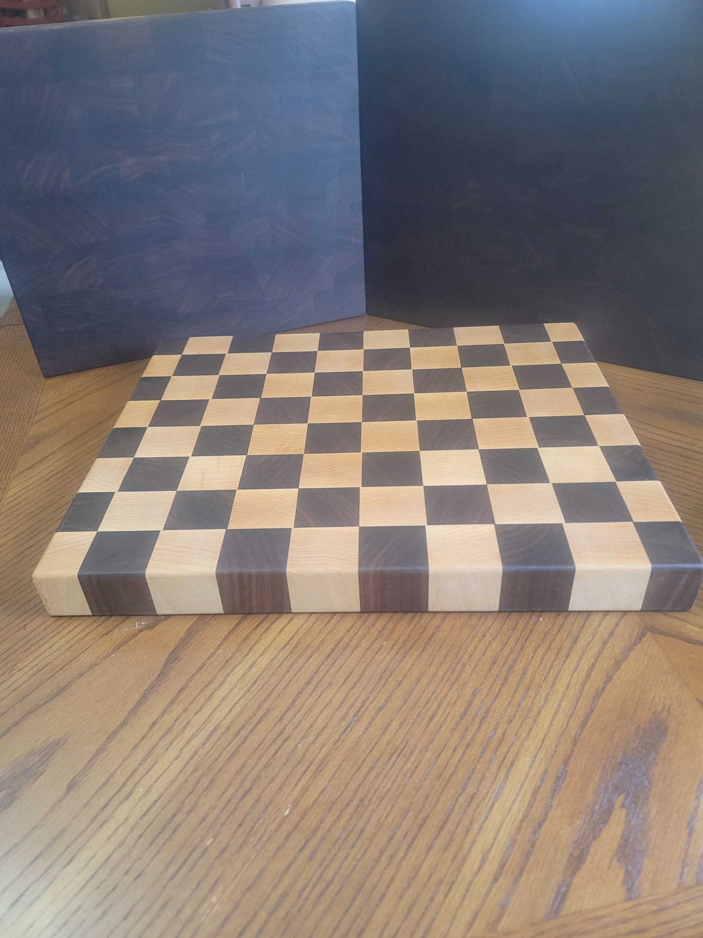 Walnut and Maple Checkered End Grain Cutting Board