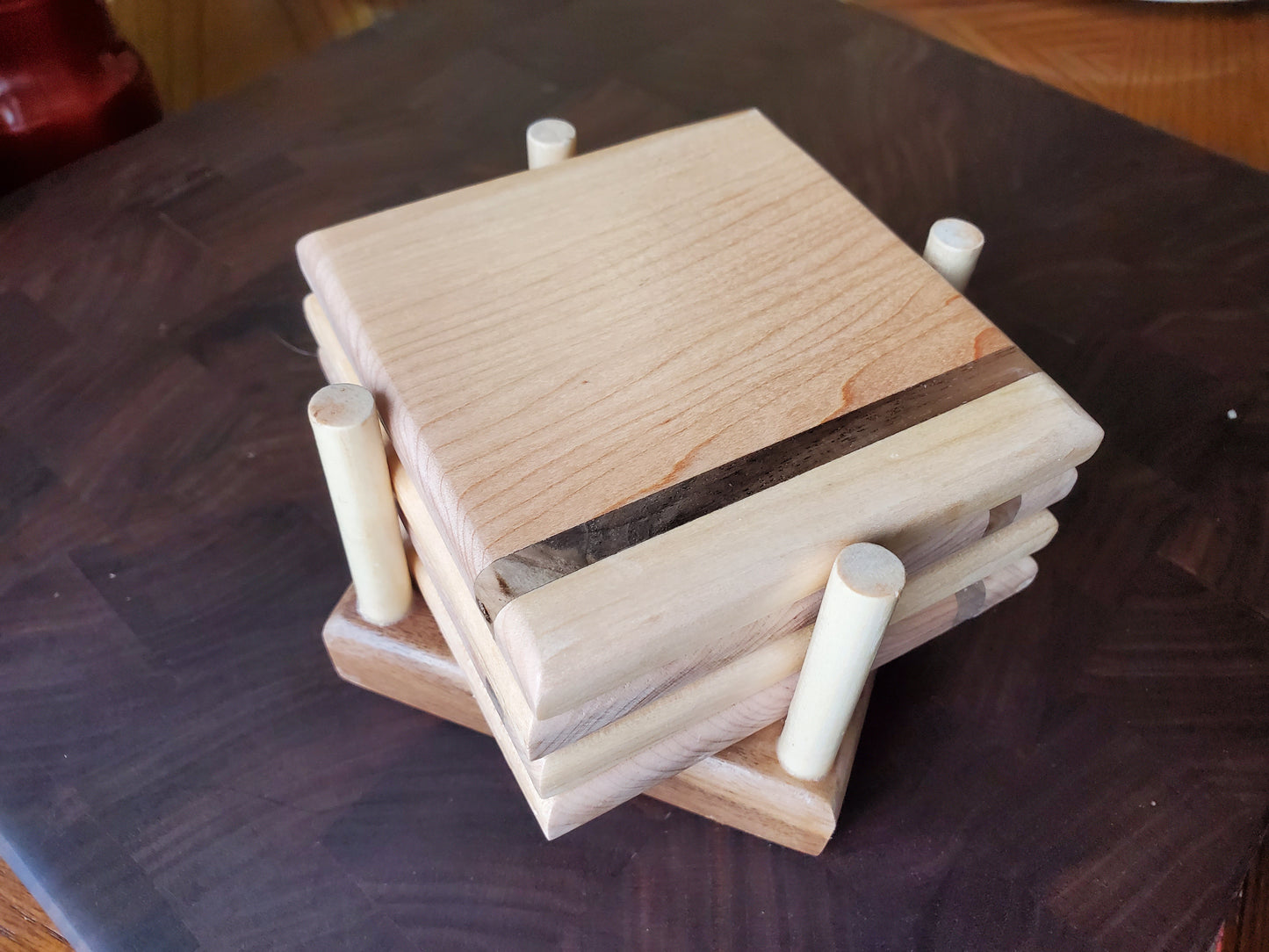 Maple and Walnut Hardwood Coaster