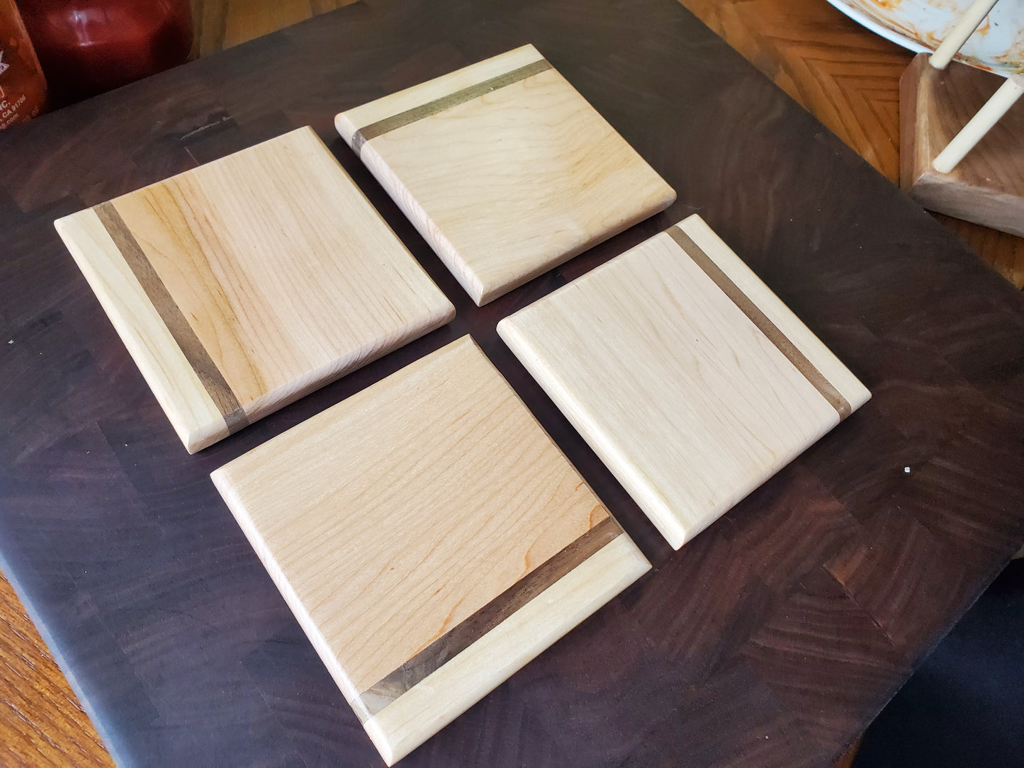Maple and Walnut Hardwood Coaster