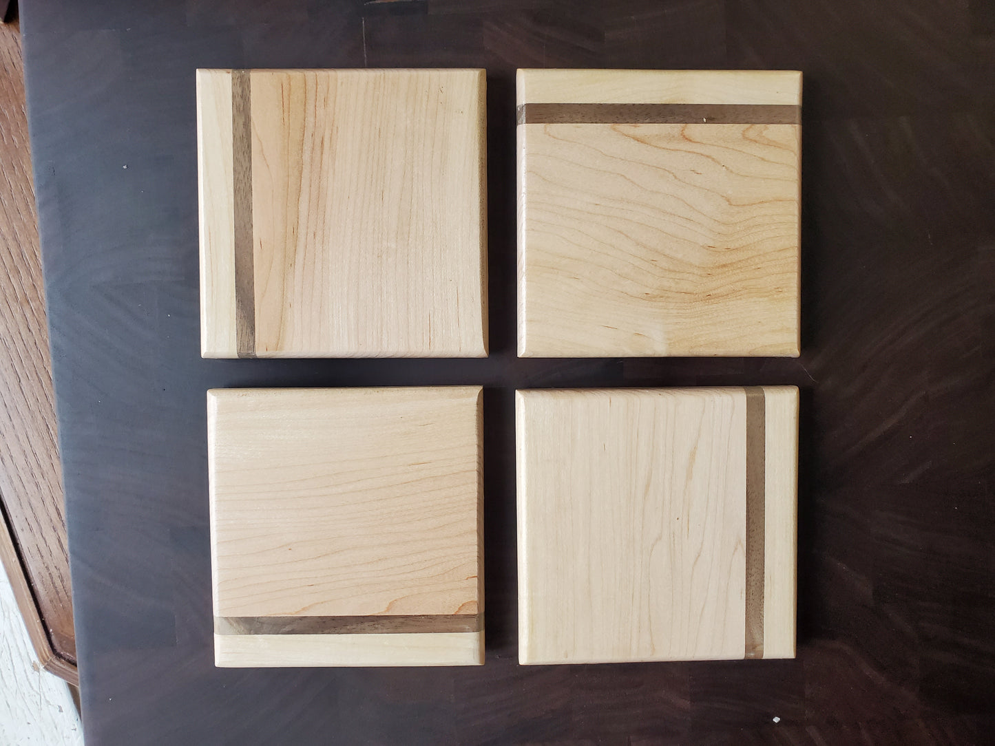 Maple and Walnut Hardwood Coaster