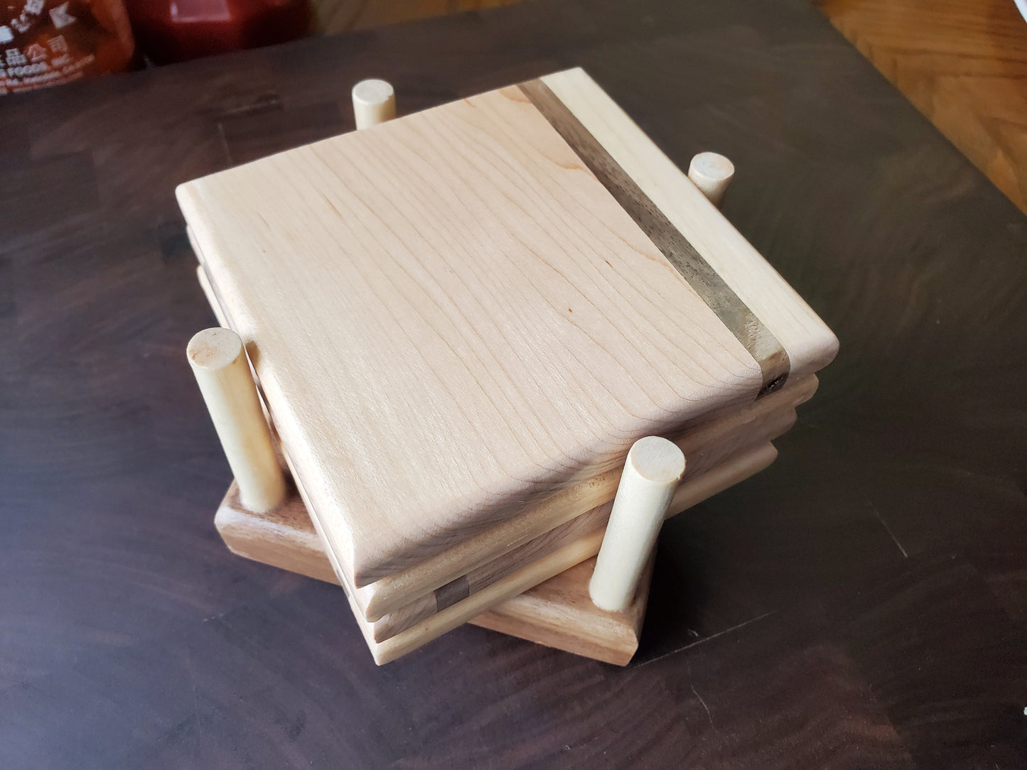 Maple and Walnut Hardwood Coaster