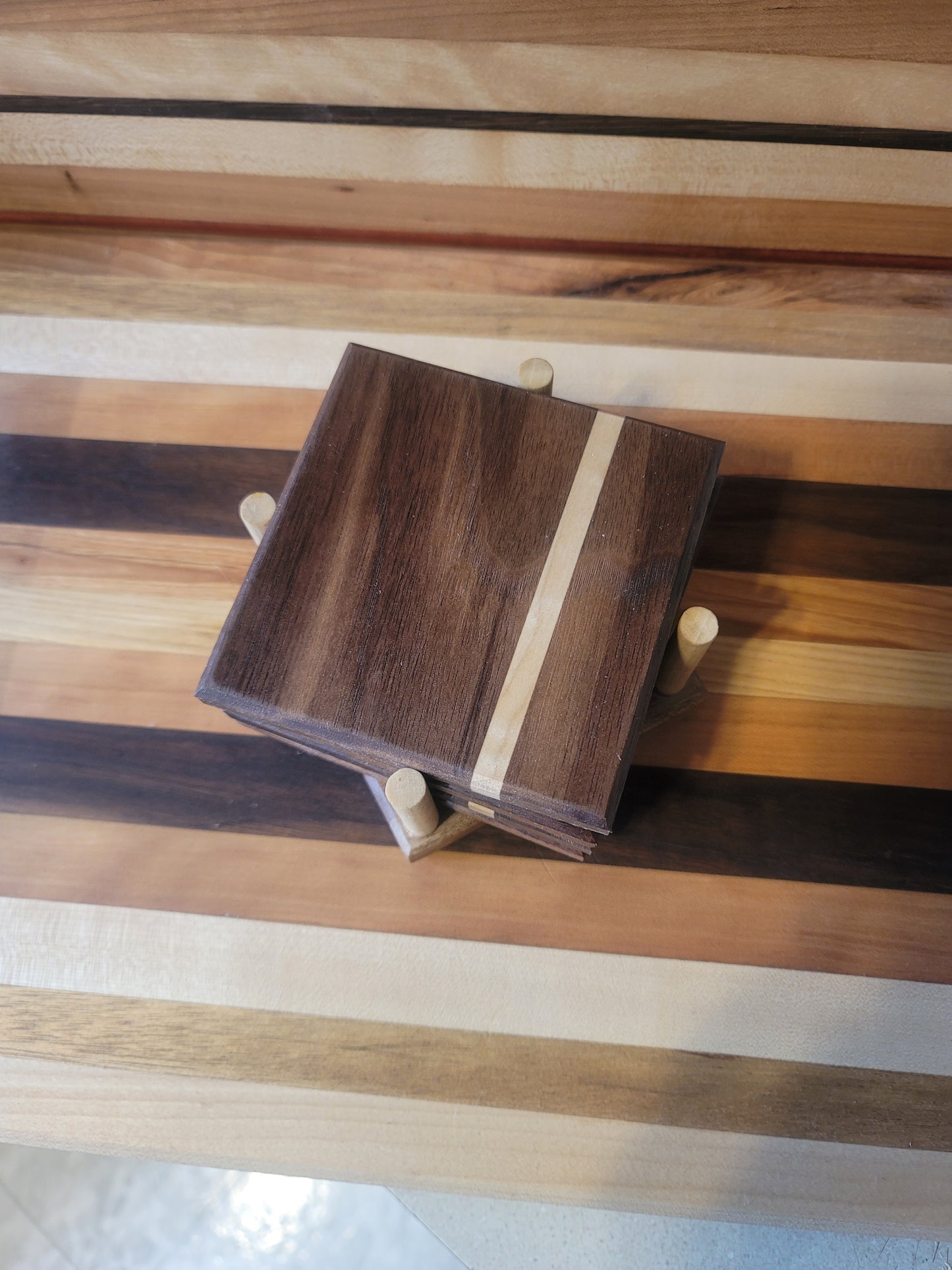 Maple and Walnut Hardwood Coaster