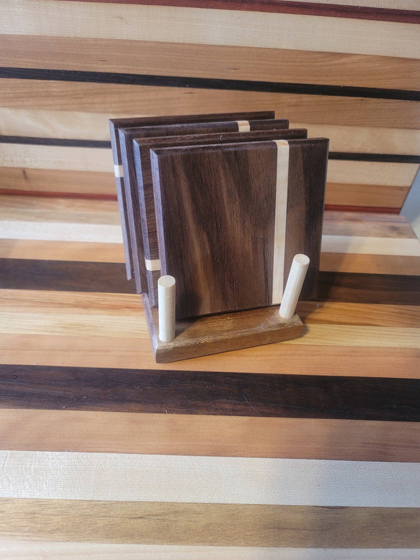Maple and Walnut Hardwood Coaster