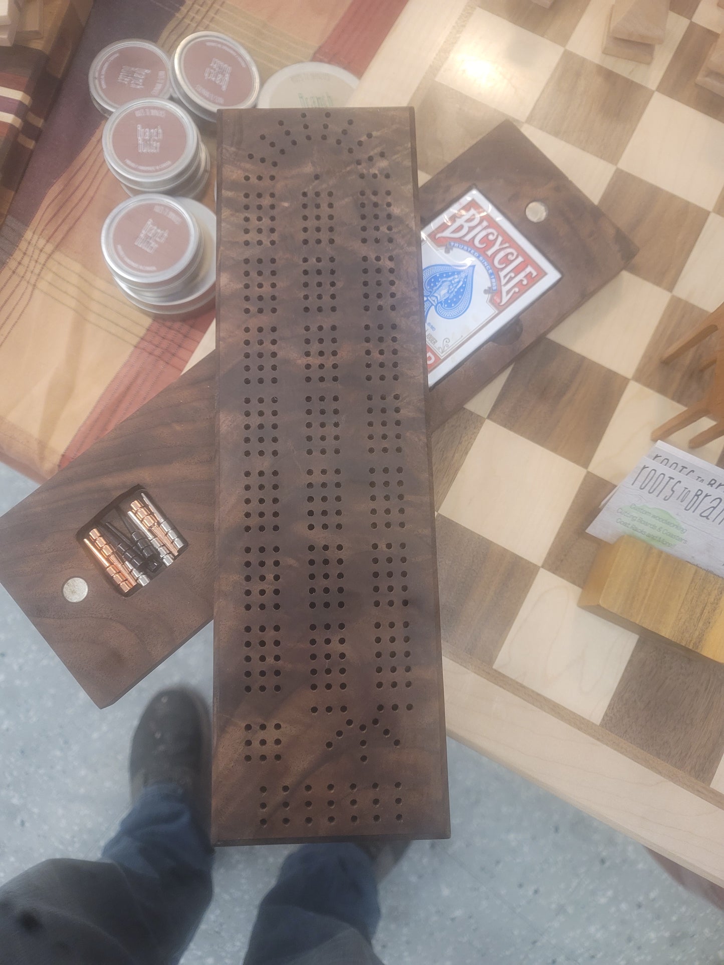 Figured Walnut Cribbage Board
