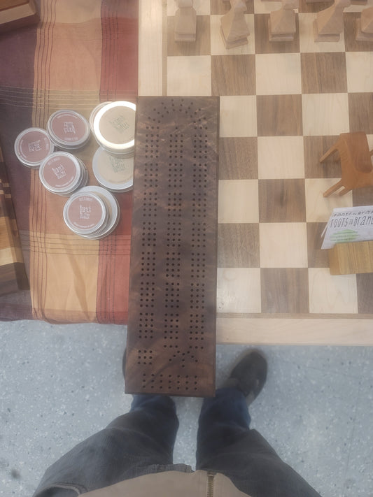 Figured Walnut Cribbage Board