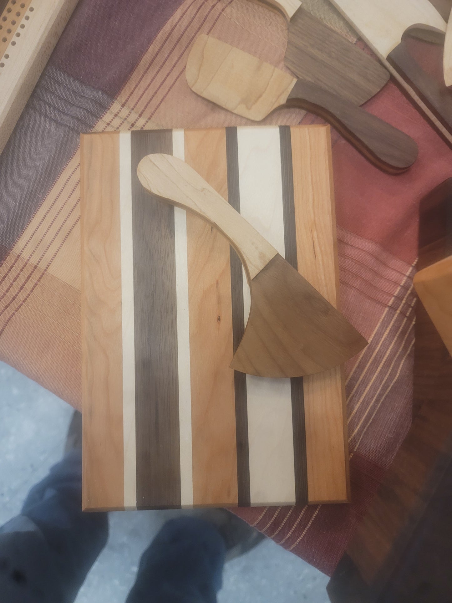 Serving/Charcuterie Board with Knife/Spreader Set