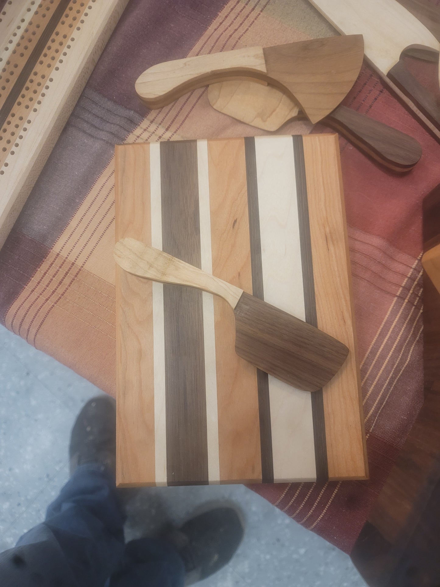 Serving/Charcuterie Board with Knife/Spreader Set