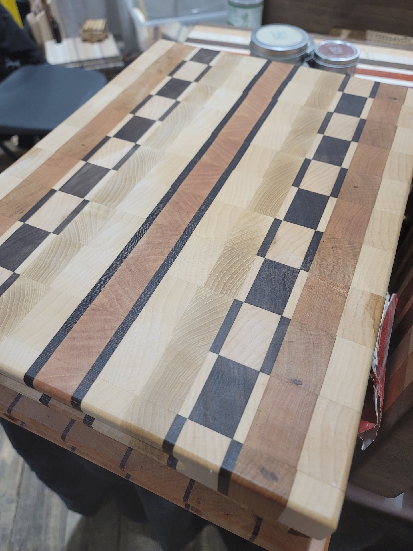 Maple, Walnut and Cherry End Grain Cutting Board